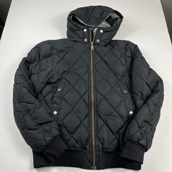 J.Lindeberg Mens Puffer Down Hooded Coat Black Warm Insulated Jacket SMALL FLAWS